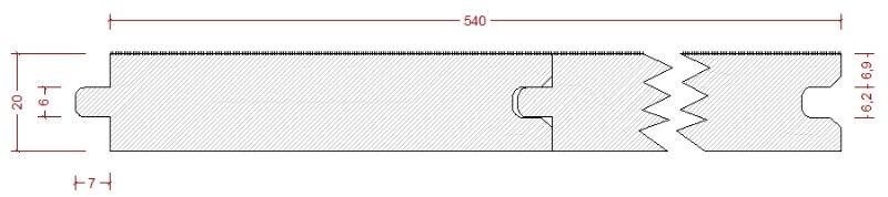 Dakbeschot paneel vuren 20x540x3600