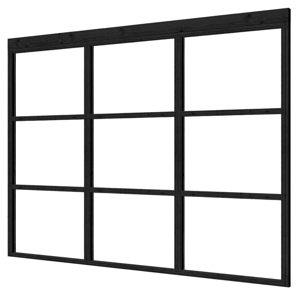 [HK001609] Vaste glaswand 3-delig (248 cm)