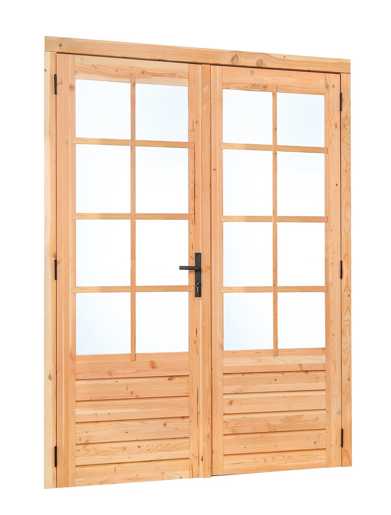 [HK001653] Douglas dubbele glas deur dubbelglas 8-ruits B2050xH2150mm buitenmaat, linksdraaiend