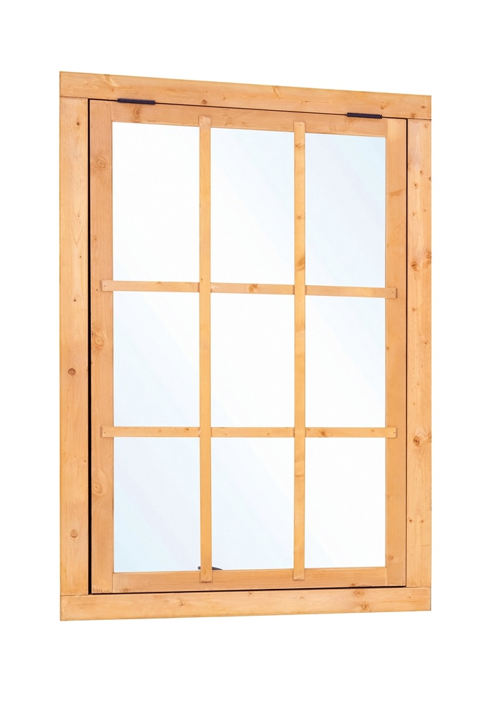 [HK001657] Douglas uitzetraam 9-ruits B1000xH1554mm (buitenwerkse maat) incl. 2 soorten roedes, RVS raambeslag, tochtrubber