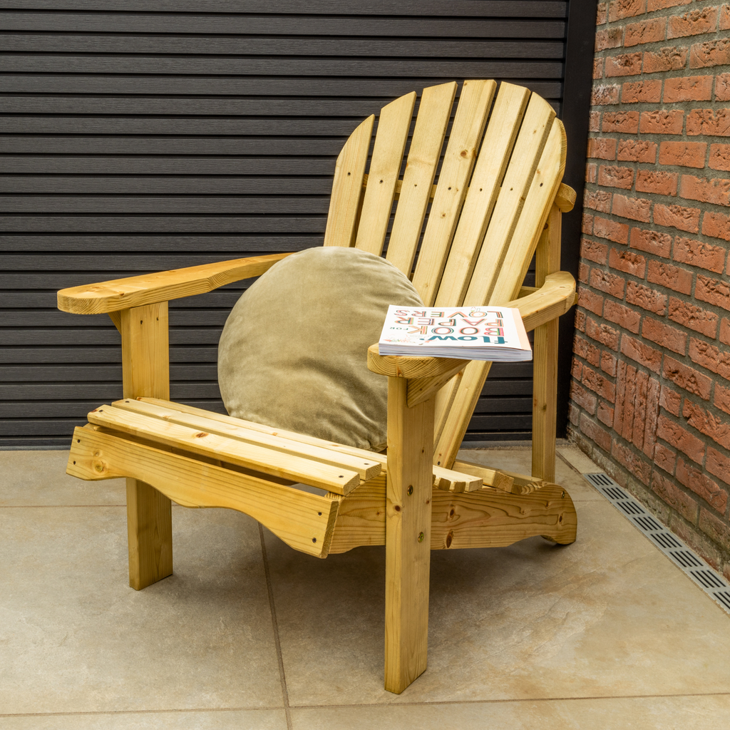 [HK001709] Loungestoel Miami vuren gedroogd, groen geïmpregneerd