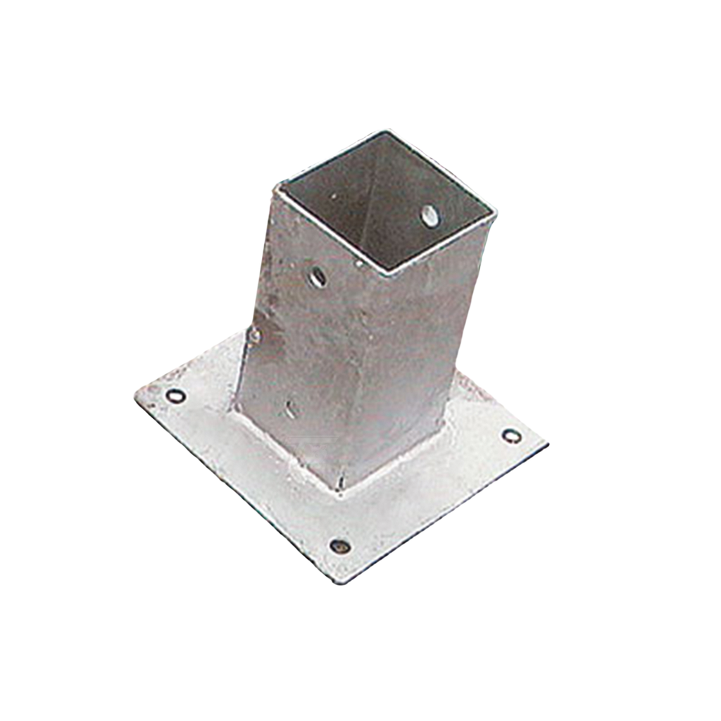 [HK001726] Paalhouder op plaat thermisch verzinkt 9,1 x 9,1 x 15 cm