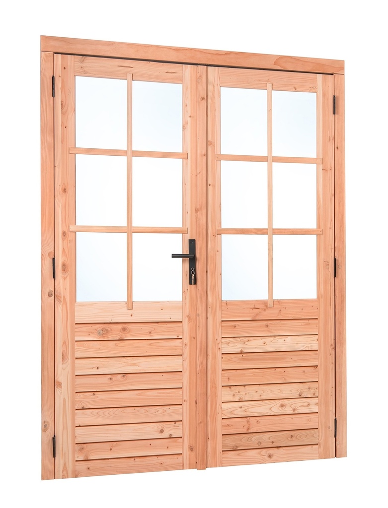 Red Class Wood dubbele glas deur, 6-ruits Dubbele glasdeur B1850 x H2050 mm buitenmaat