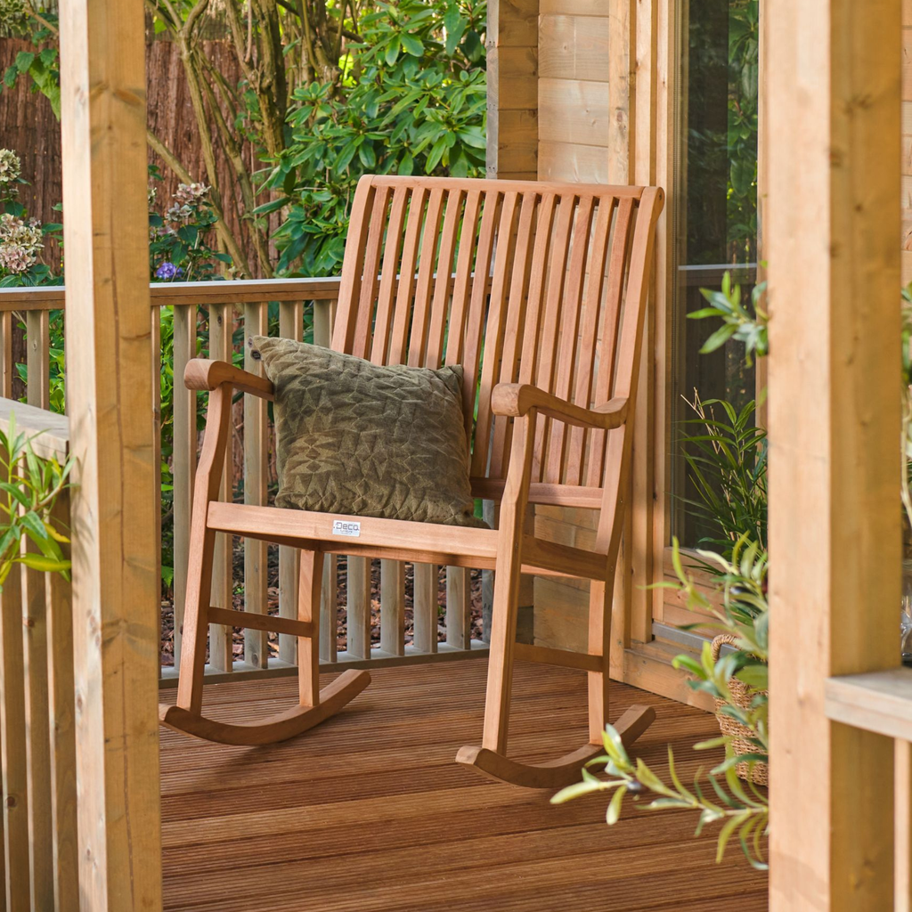 [HK001807] Teak schommelstoel