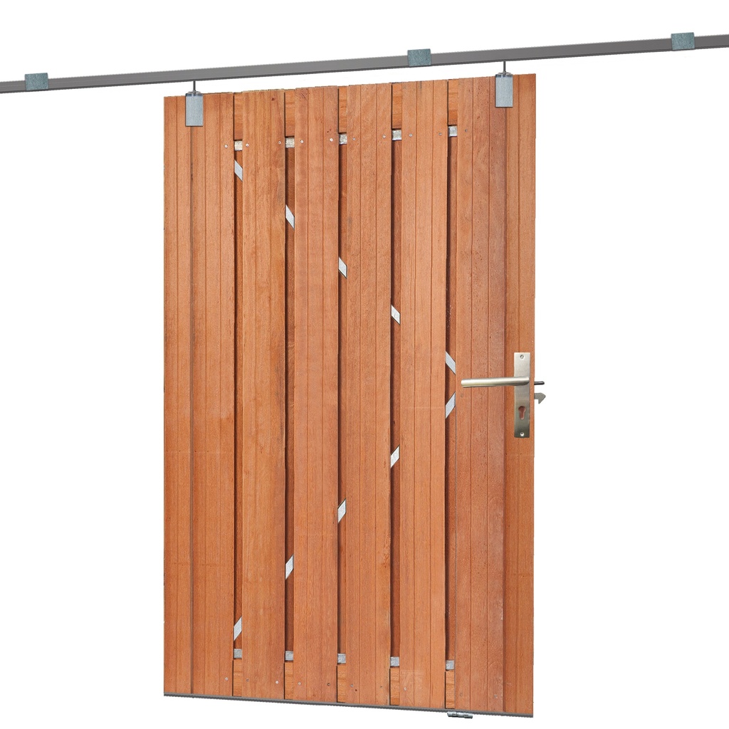 [HK001830] Tuindeur schuifsysteem hardhout H195 x 130 cm